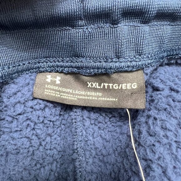 NWT Under Armour Navy Sherpa fleece winter sweatpants men's size XXL - Picture 3 of 12